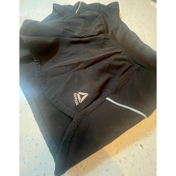 REEBOK RUNNING SHORTS BLACK AND GRAY WOMENS XS - Picture 2 of 5